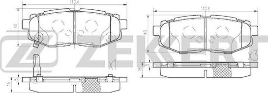 Zekkert BS-1247 - Kit pastiglie freno, Freno a disco autozon.pro