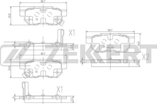 Zekkert BS-1259 - Kit pastiglie freno, Freno a disco autozon.pro