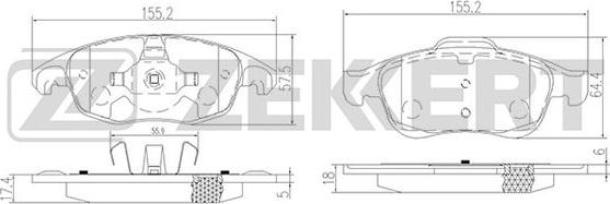 Zekkert BS-1254 - Kit pastiglie freno, Freno a disco autozon.pro