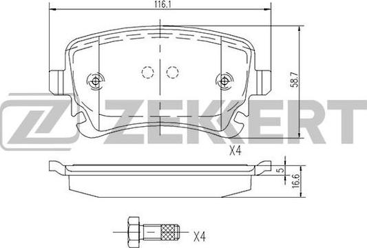 Zekkert BS-1256 - Kit pastiglie freno, Freno a disco autozon.pro