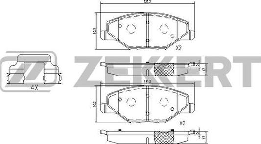 Zekkert BS-1251 - Kit pastiglie freno, Freno a disco autozon.pro