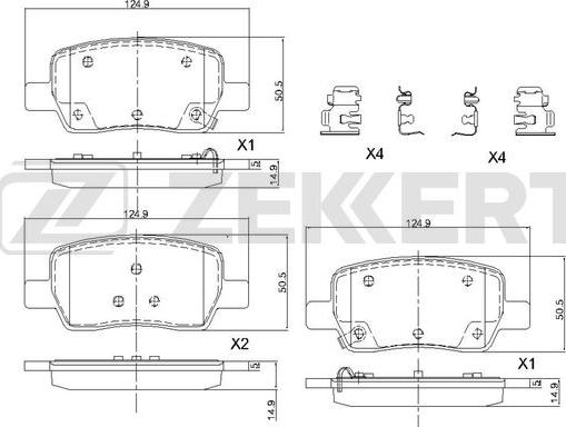 Zekkert BS-1264 - Kit pastiglie freno, Freno a disco autozon.pro