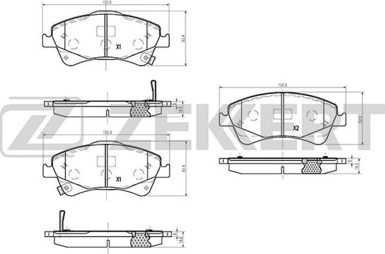 Zekkert BS-1263 - Kit pastiglie freno, Freno a disco autozon.pro