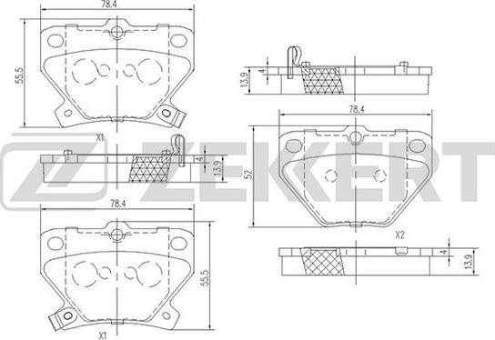 Zekkert BS-1267 - Kit pastiglie freno, Freno a disco autozon.pro