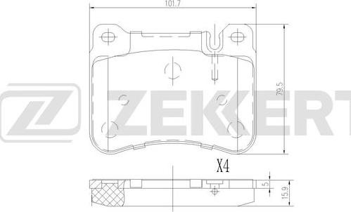 Zekkert BS-1208 - Kit pastiglie freno, Freno a disco autozon.pro