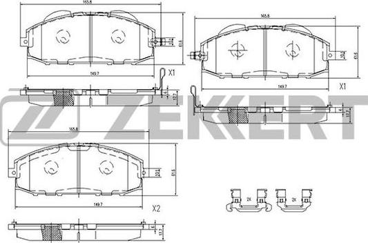 Zekkert BS-1219 - Kit pastiglie freno, Freno a disco autozon.pro