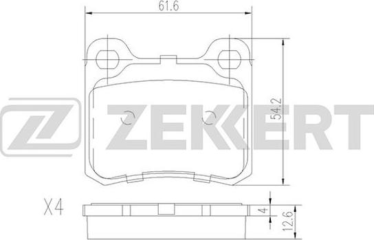 Zekkert BS-1215 - Kit pastiglie freno, Freno a disco autozon.pro