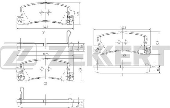 Zekkert BS-1216 - Kit pastiglie freno, Freno a disco autozon.pro