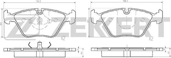 Zekkert BS-1210 - Kit pastiglie freno, Freno a disco autozon.pro