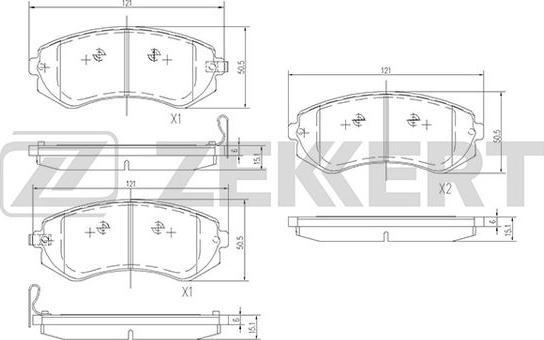 Zekkert BS-1218 - Kit pastiglie freno, Freno a disco autozon.pro