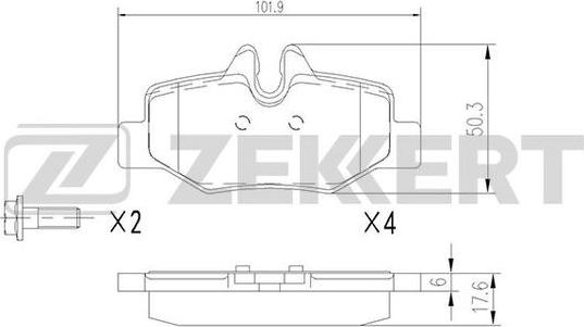 Zekkert BS-1212 - Kit pastiglie freno, Freno a disco autozon.pro