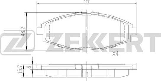 Zekkert BS-1285 - Kit pastiglie freno, Freno a disco autozon.pro