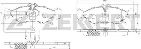 Zekkert BS-1280 - Kit pastiglie freno, Freno a disco autozon.pro