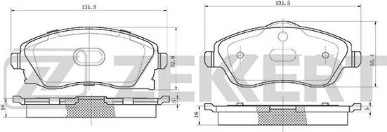 Zekkert BS-1234 - Kit pastiglie freno, Freno a disco autozon.pro