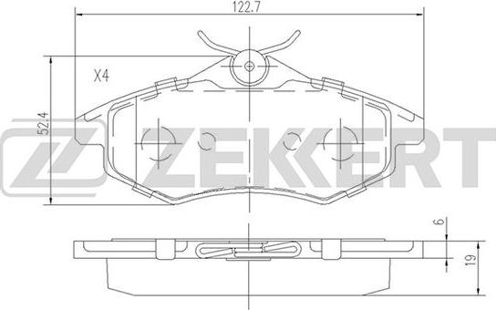 Zekkert BS-1235 - Kit pastiglie freno, Freno a disco autozon.pro