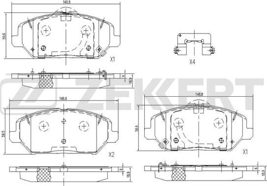 Zekkert BS-1236 - Kit pastiglie freno, Freno a disco autozon.pro