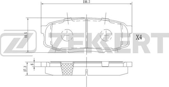 Zekkert BS-1230 - Kit pastiglie freno, Freno a disco autozon.pro