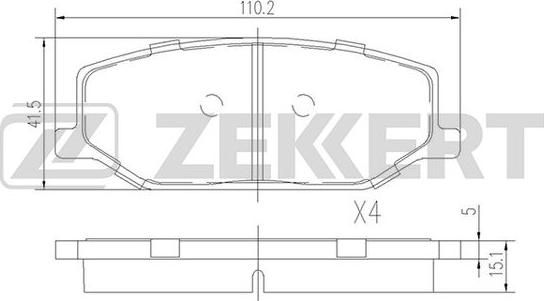 Zekkert BS-1231 - Kit pastiglie freno, Freno a disco autozon.pro