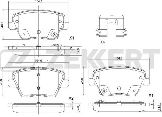 Zekkert BS-1238 - Kit pastiglie freno, Freno a disco autozon.pro