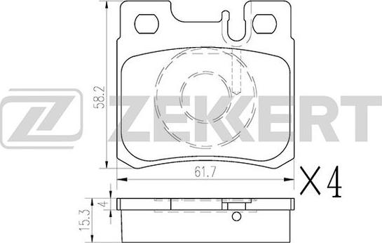 Zekkert BS-1233 - Kit pastiglie freno, Freno a disco autozon.pro