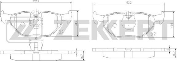 Zekkert BS-1232 - Kit pastiglie freno, Freno a disco autozon.pro