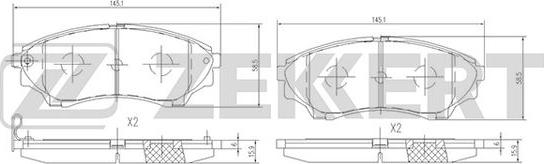 Zekkert BS-1225 - Kit pastiglie freno, Freno a disco autozon.pro