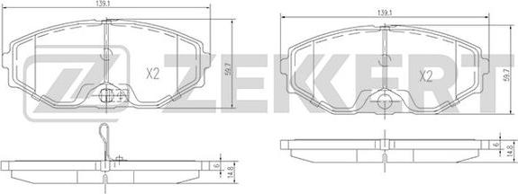 Zekkert BS-1220 - Kit pastiglie freno, Freno a disco autozon.pro