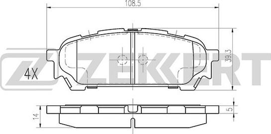 Zekkert BS-1223 - Kit pastiglie freno, Freno a disco autozon.pro