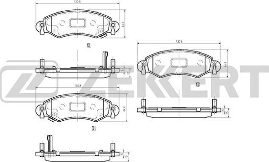 Zekkert BS-1222 - Kit pastiglie freno, Freno a disco autozon.pro