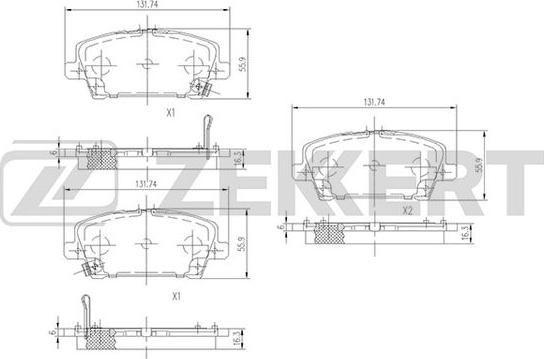 Zekkert BS-1227 - Kit pastiglie freno, Freno a disco autozon.pro