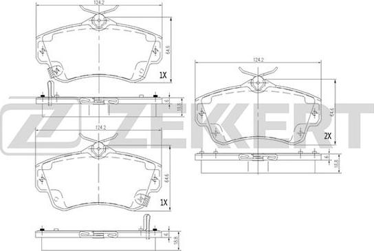 Zekkert BS-1279 - Kit pastiglie freno, Freno a disco autozon.pro