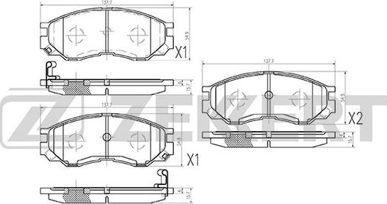 Zekkert BS-1270 - Kit pastiglie freno, Freno a disco autozon.pro