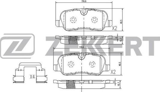 Zekkert BS-1272 - Kit pastiglie freno, Freno a disco autozon.pro