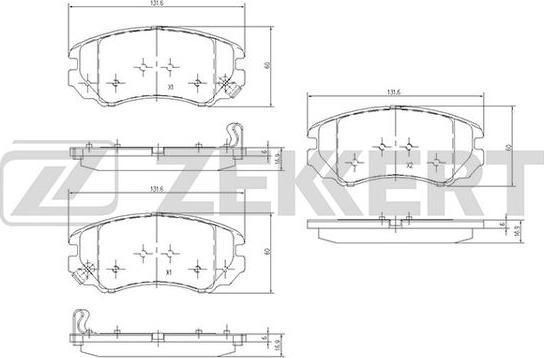 Zekkert BS-1799 - Kit pastiglie freno, Freno a disco autozon.pro