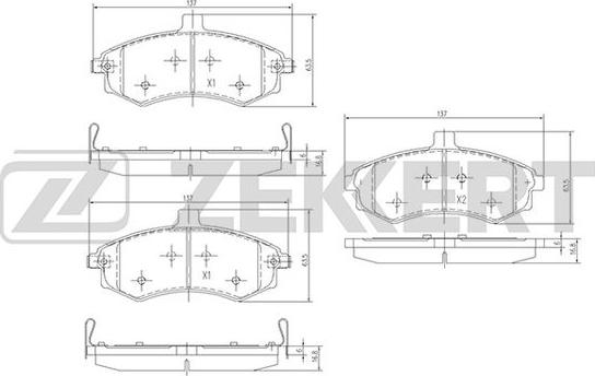 Zekkert BS-1798 - Kit pastiglie freno, Freno a disco autozon.pro