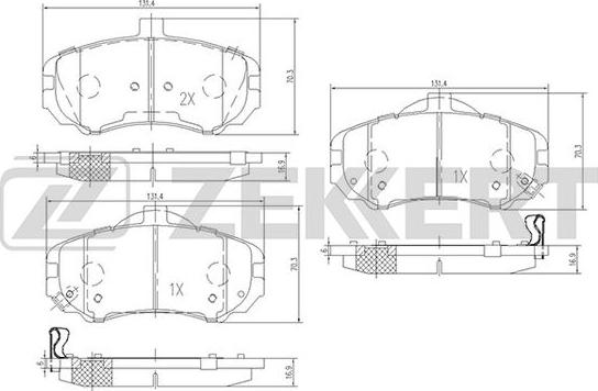 Zekkert BS-1797 - Kit pastiglie freno, Freno a disco autozon.pro