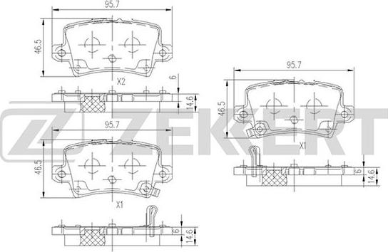 Zekkert BS-1749 - Kit pastiglie freno, Freno a disco autozon.pro