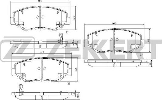 Zekkert BS-1744 - Kit pastiglie freno, Freno a disco autozon.pro