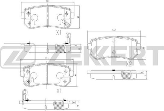 Zekkert BS-1759 - Kit pastiglie freno, Freno a disco autozon.pro