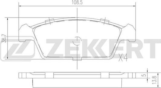 Zekkert BS-1769 - Kit pastiglie freno, Freno a disco autozon.pro