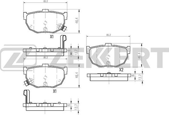 Zekkert BS-1766 - Kit pastiglie freno, Freno a disco autozon.pro