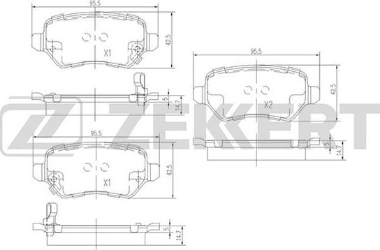 Zekkert BS-1761 - Kit pastiglie freno, Freno a disco autozon.pro