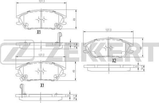 Zekkert BS-1705 - Kit pastiglie freno, Freno a disco autozon.pro