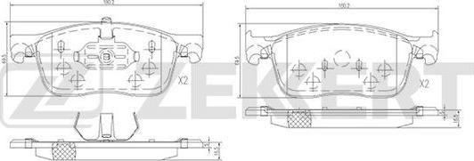 Zekkert BS-1700 - Kit pastiglie freno, Freno a disco autozon.pro