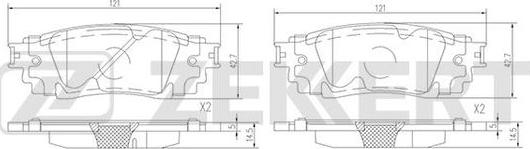 Zekkert BS-1708 - Kit pastiglie freno, Freno a disco autozon.pro