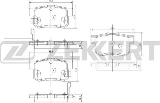 Zekkert BS-1713 - Kit pastiglie freno, Freno a disco autozon.pro