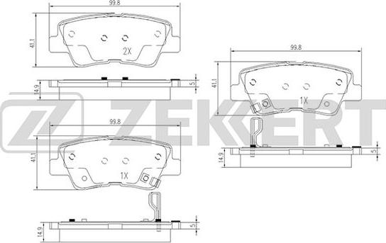 Zekkert BS-1781 - Kit pastiglie freno, Freno a disco autozon.pro