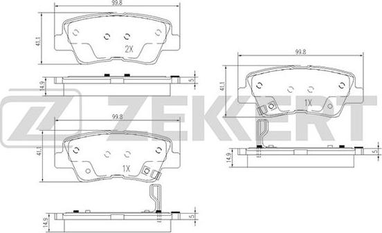 Zekkert BS-1788 - Kit pastiglie freno, Freno a disco autozon.pro