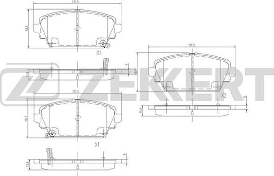 Zekkert BS-1735 - Kit pastiglie freno, Freno a disco autozon.pro