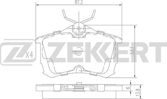 Zekkert BS-1736 - Kit pastiglie freno, Freno a disco autozon.pro